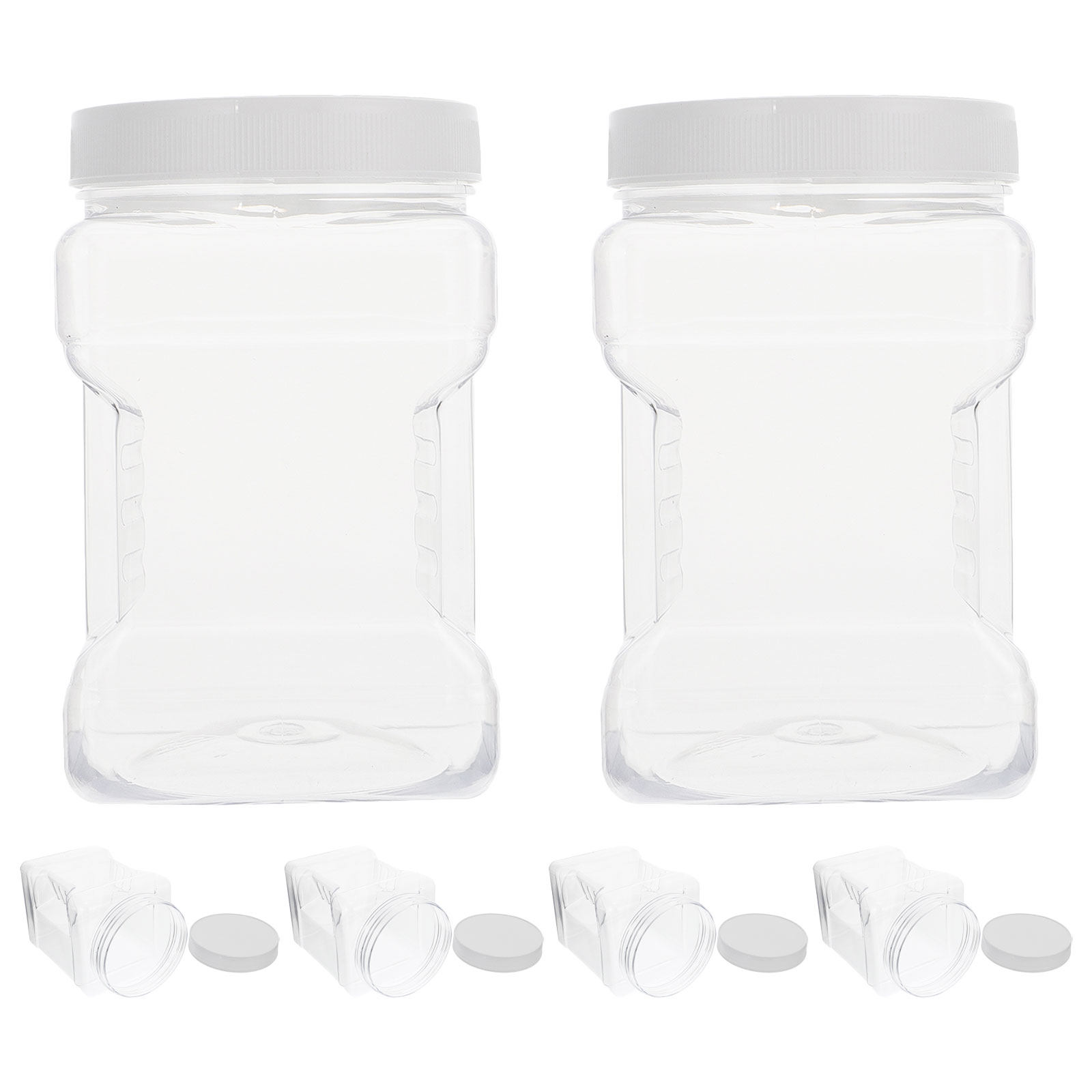 Food Storage Jars Airtight - 6 sztuk przezroczystych kwadratowych pojemników z
