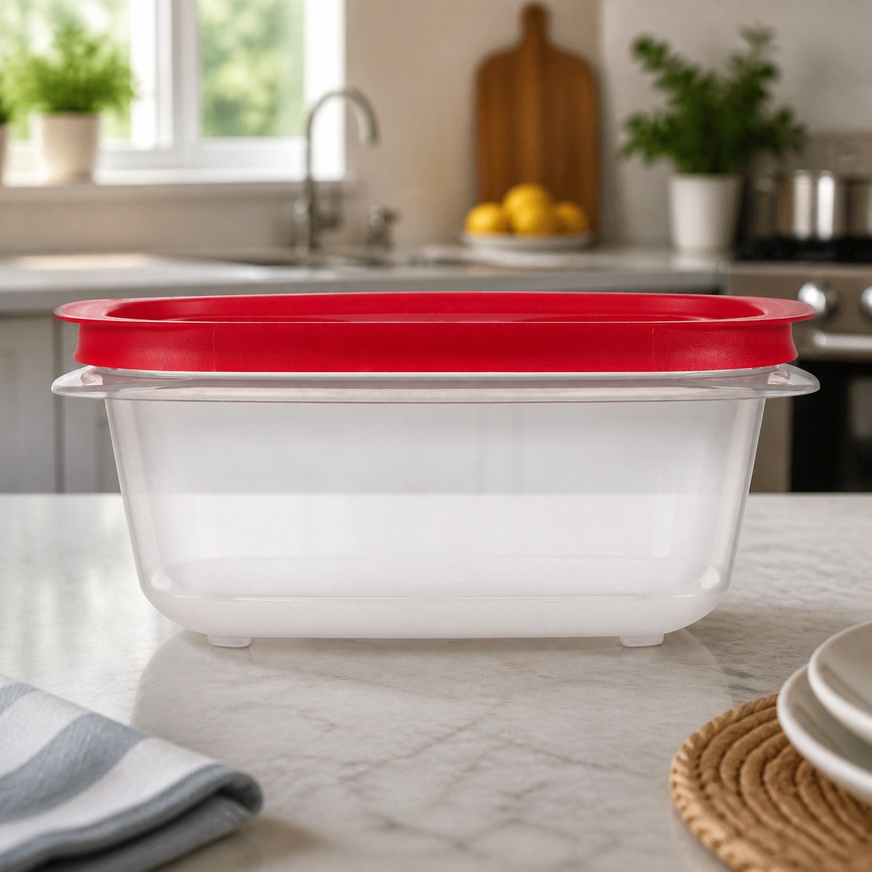 Food Storage Meal Prep - Czerwony prostokątny pojemnik na żywność z