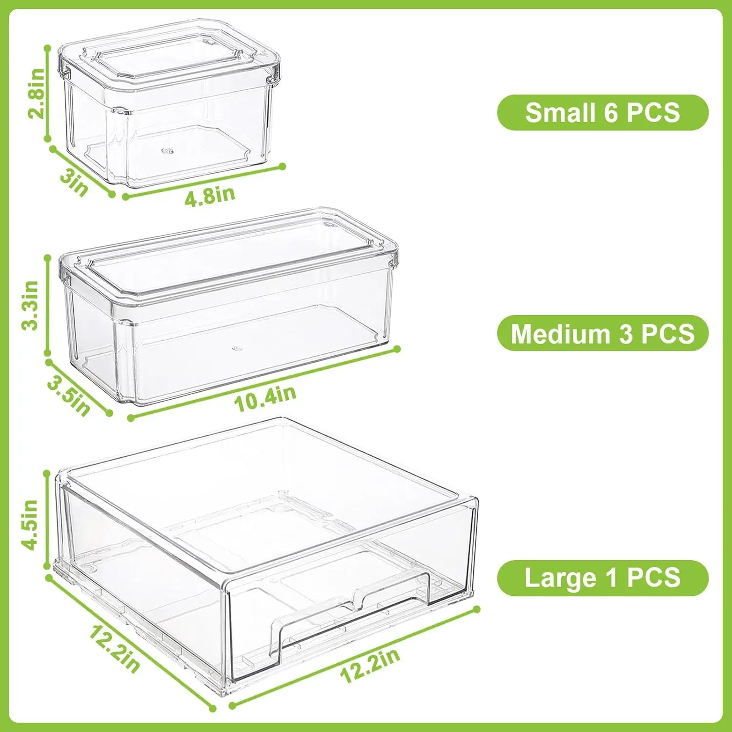 Food Storage Without Pantry - 10/14 szt. Przezroczyste pojemniki do lodówki