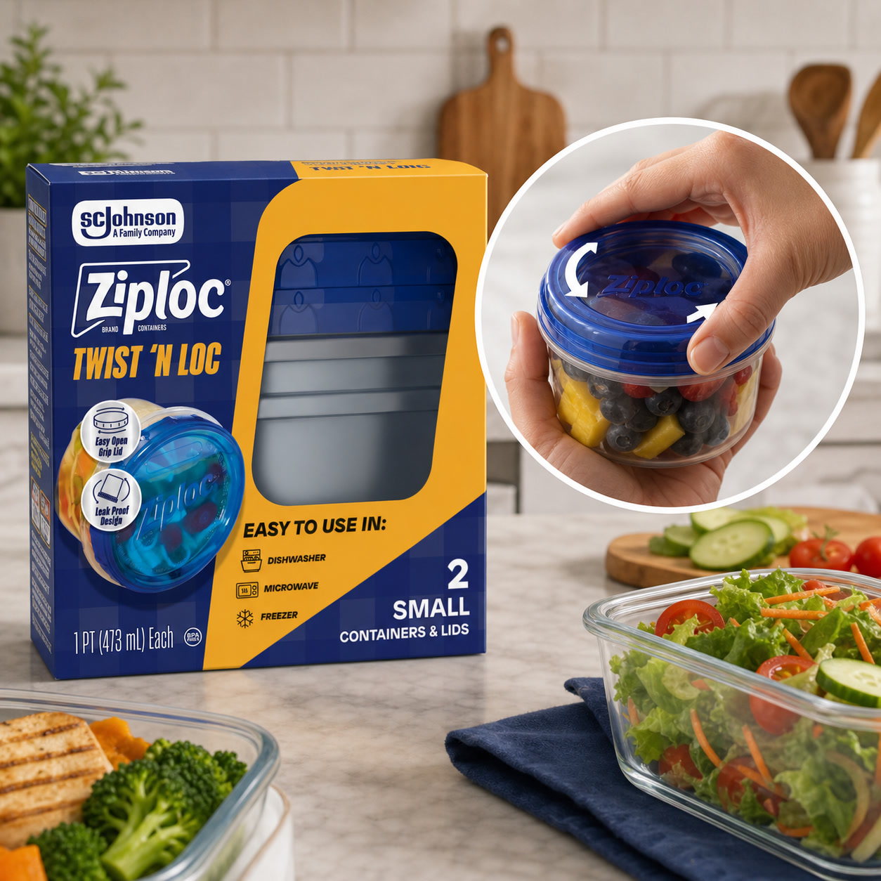 Food Storage Meal Prep - 2-częściowe małe pojemniki na żywność z