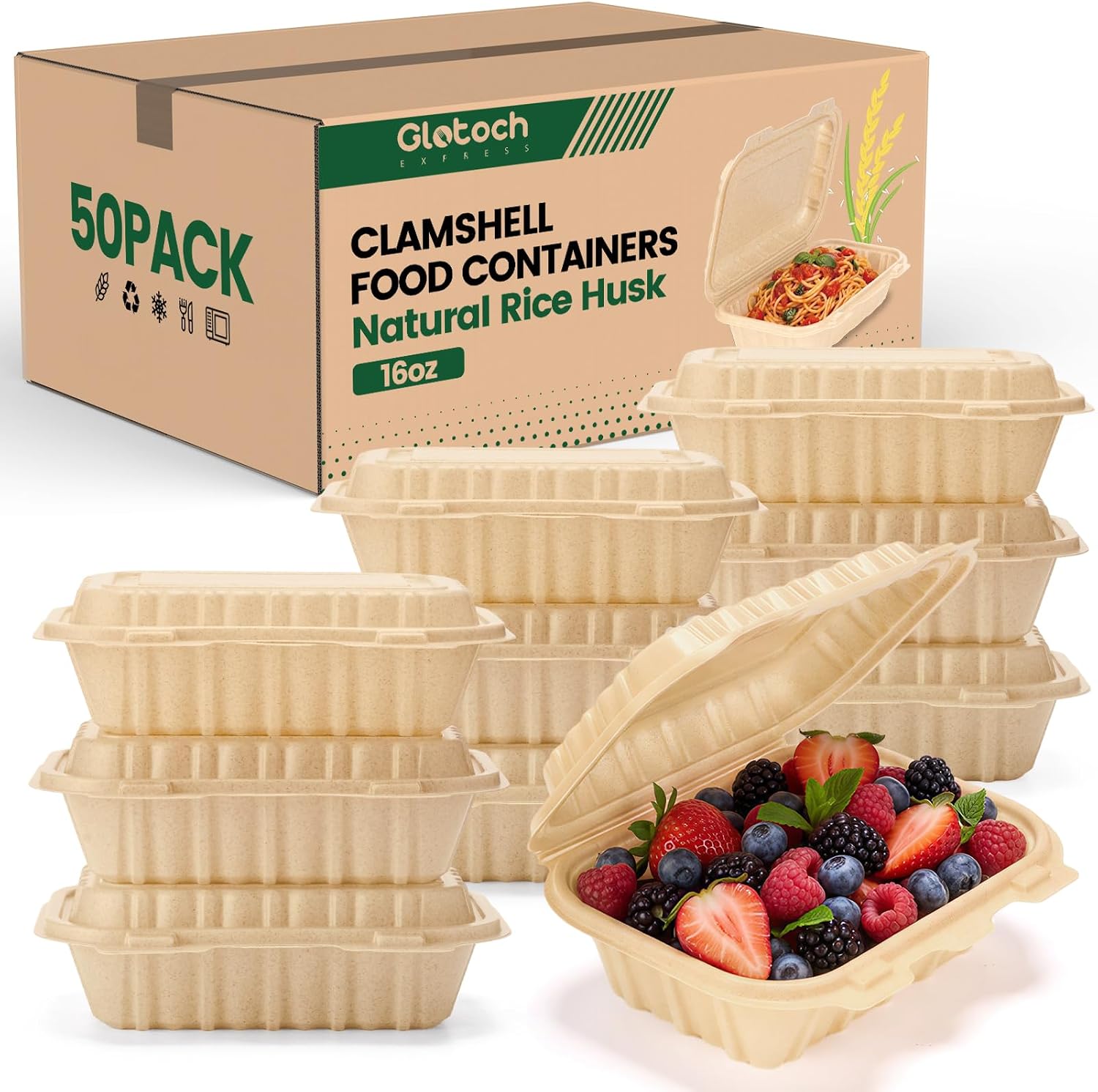 Food Storage Meal Prep - 50 sztuk pojemników typu clamshell o