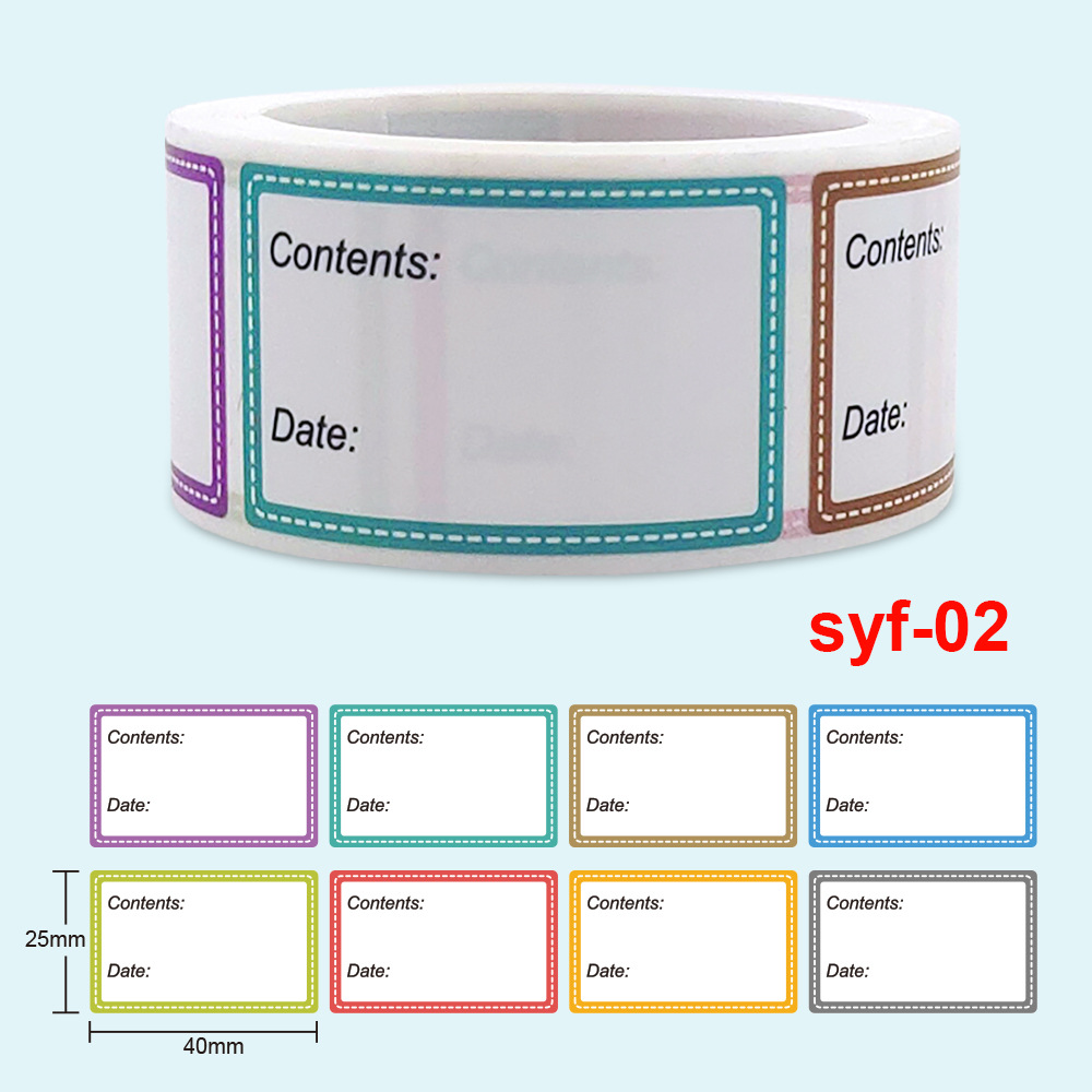 Food Storage Label - Bezpieczna data Katalog żywności Przechowywanie Samoprzylepna