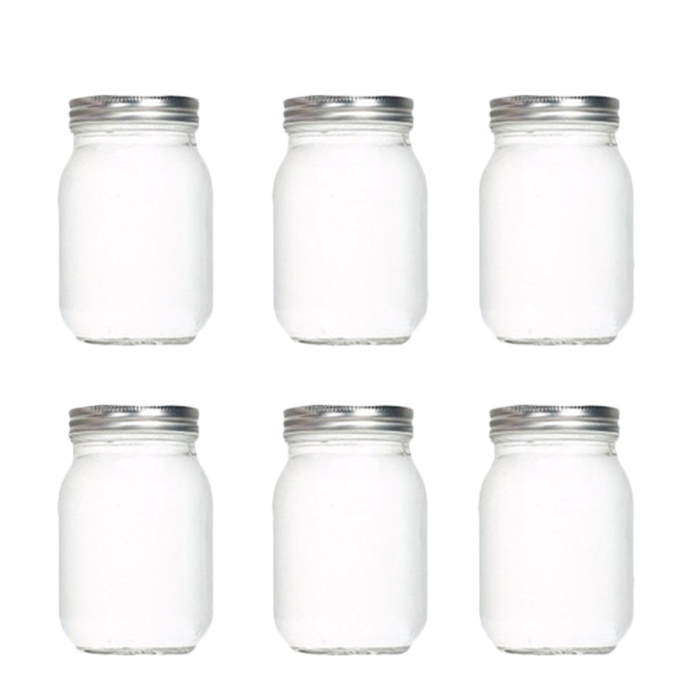Food Storage Jars Airtight - 6 szt. Przezroczystych Okrągłych Szklanych Słoików