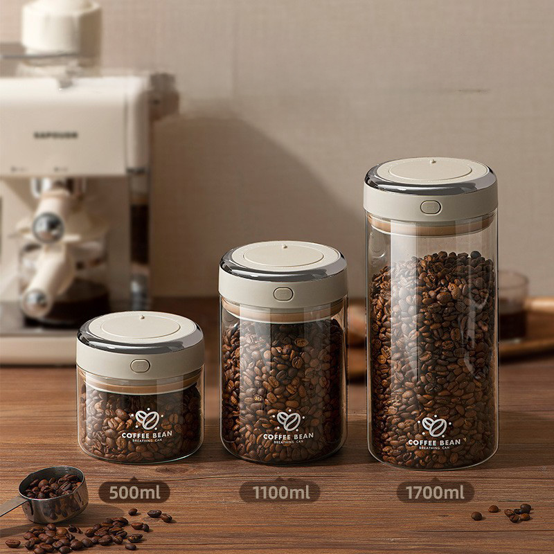 Food Storage Jars Airtight - Pojemnik próżniowy na kawę ziarnistą 500/1100/1700ml