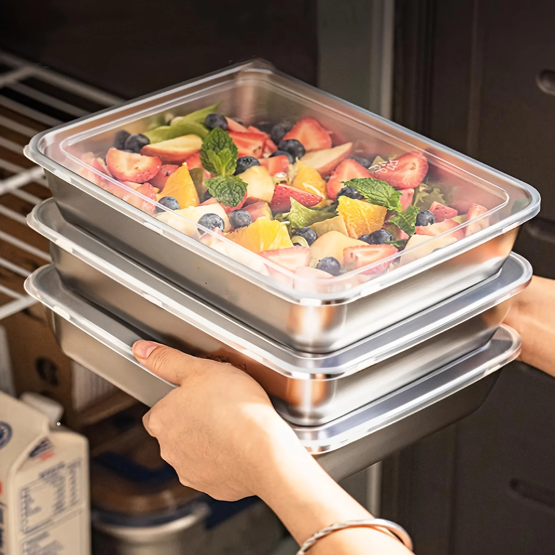 Stainless Lunch Box - 3 szt. Pojemniki na żywność i