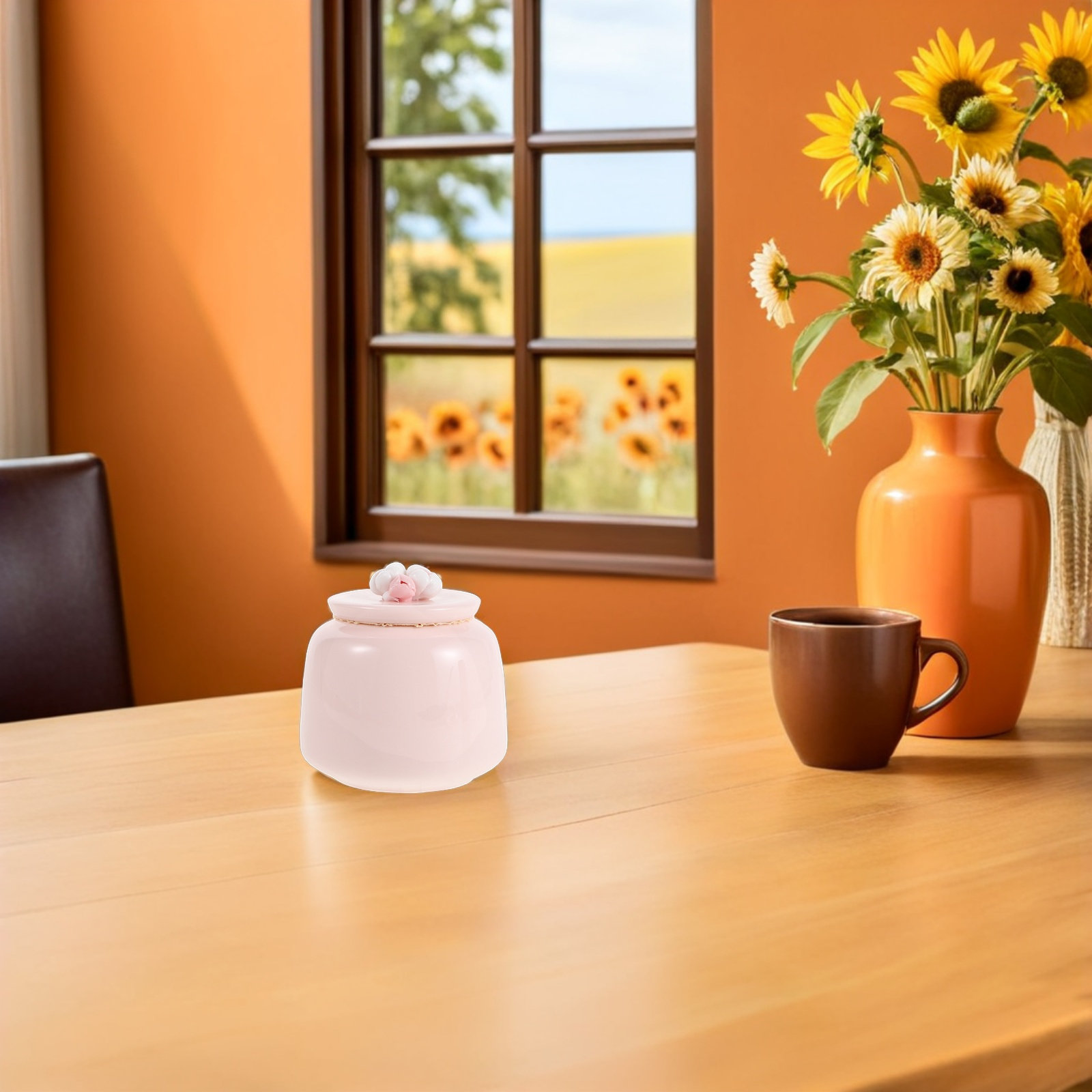 Food Storage Jars Airtight - Różowy ceramiczny słoik na herbatę, porcelanowy