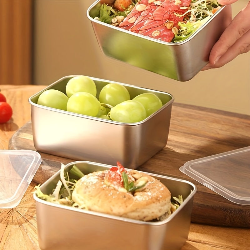3/6 szt. Prostokątna pojemnik  – Stainless Lunch Box recenzja i cena