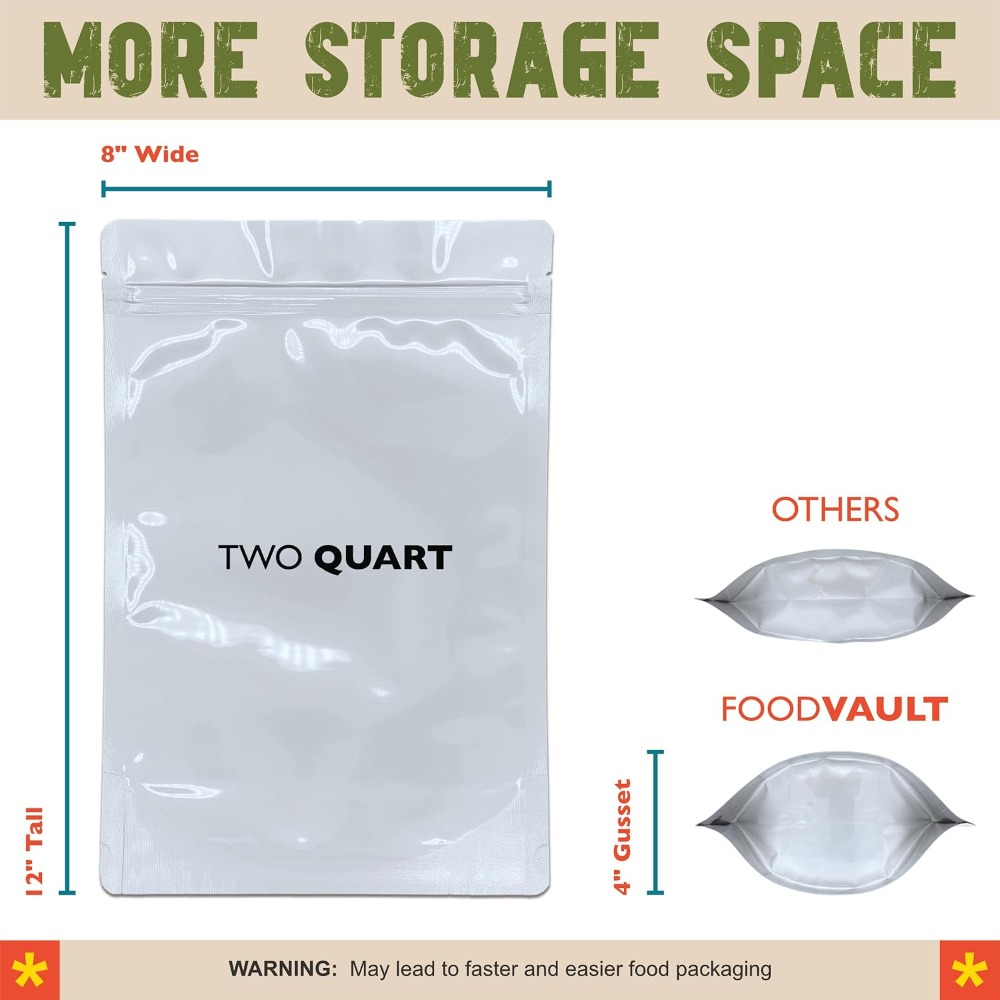 Woreczki Mylarowe 2 Kwarty, Gr – Food Storage 4 Quart recenzja i cena