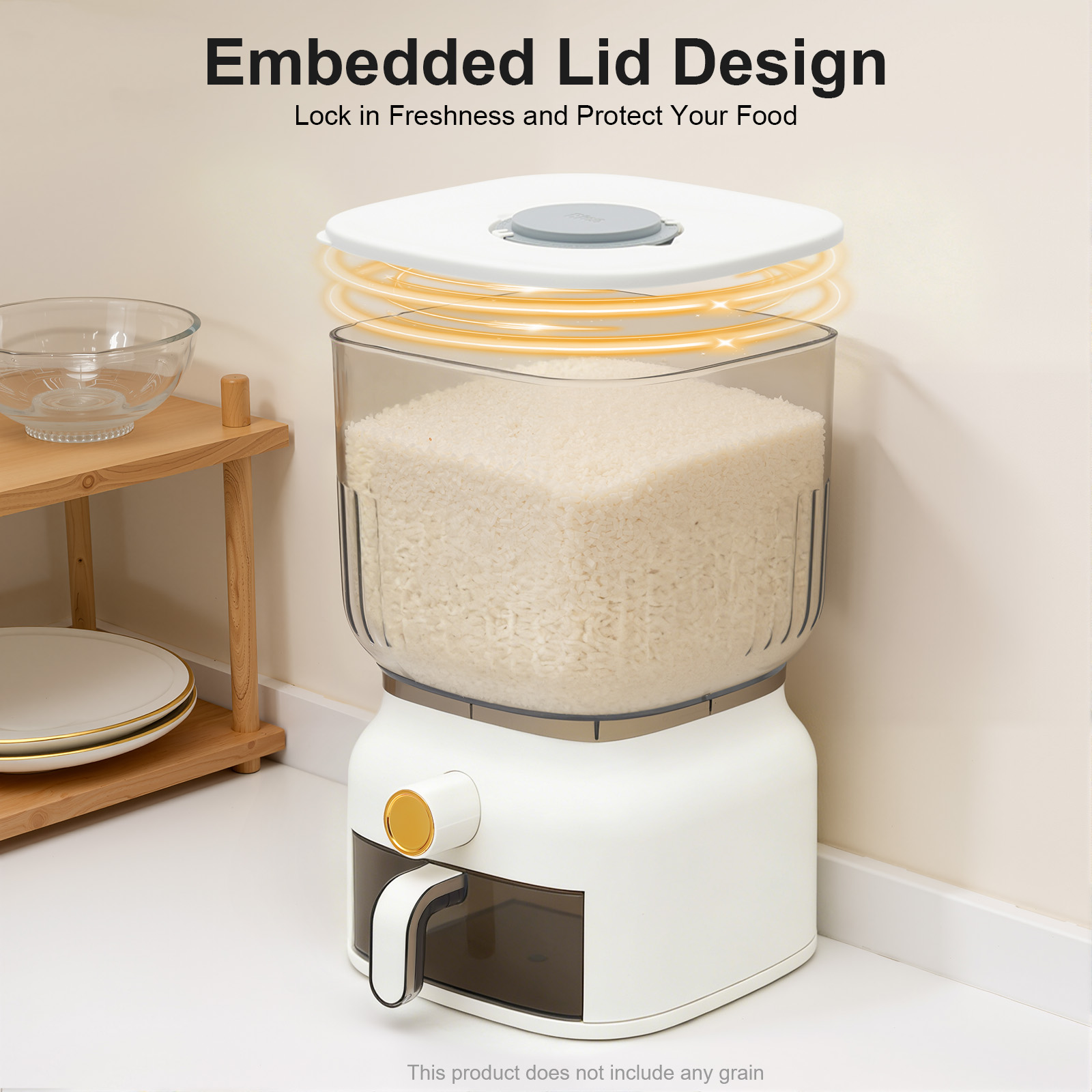 Kwadratowy pojemnik na zboże z – Food Storage Without Pantry recenzja i cena