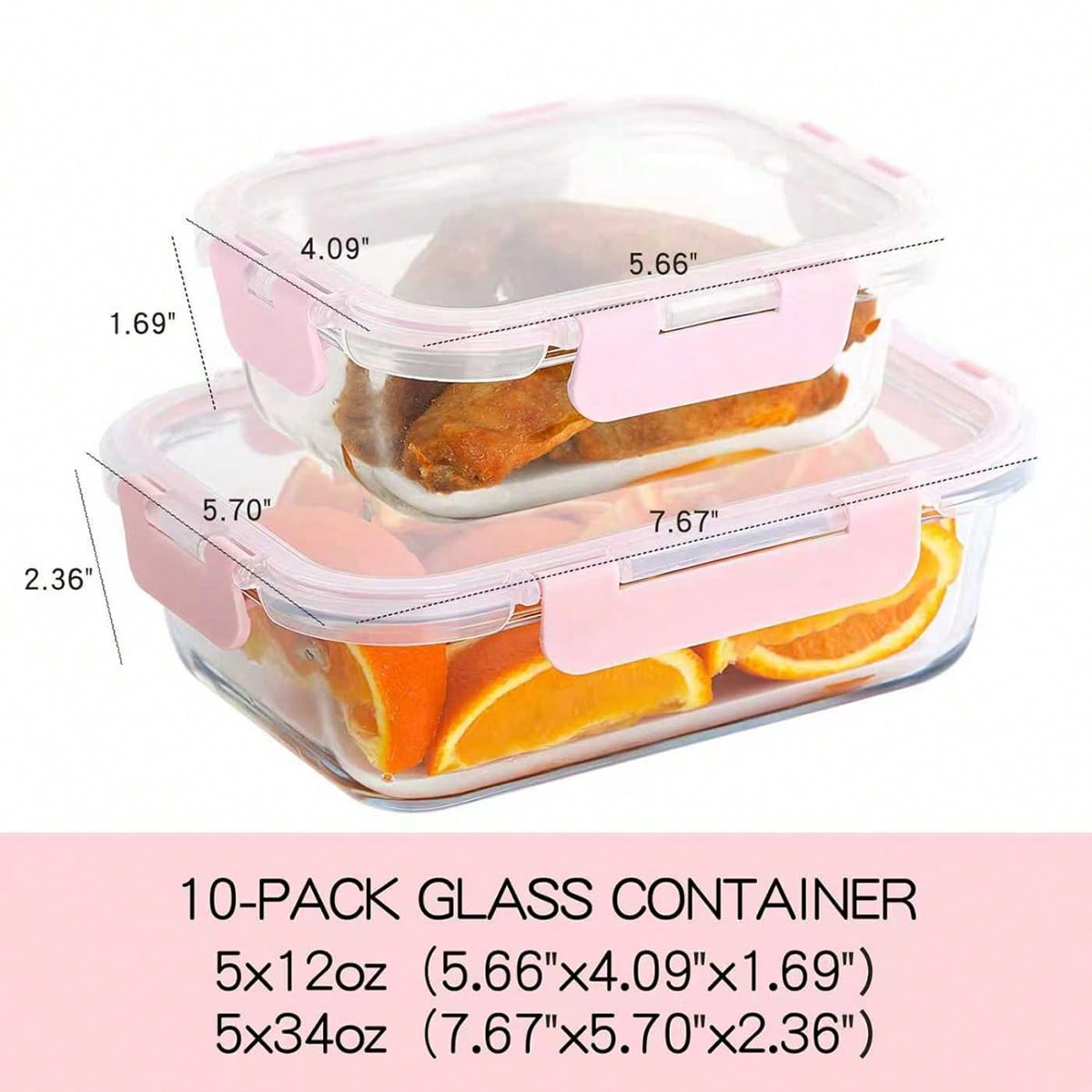 10 sztuk szklanych pojemników  – Food Storage Prep Containers recenzja i cena