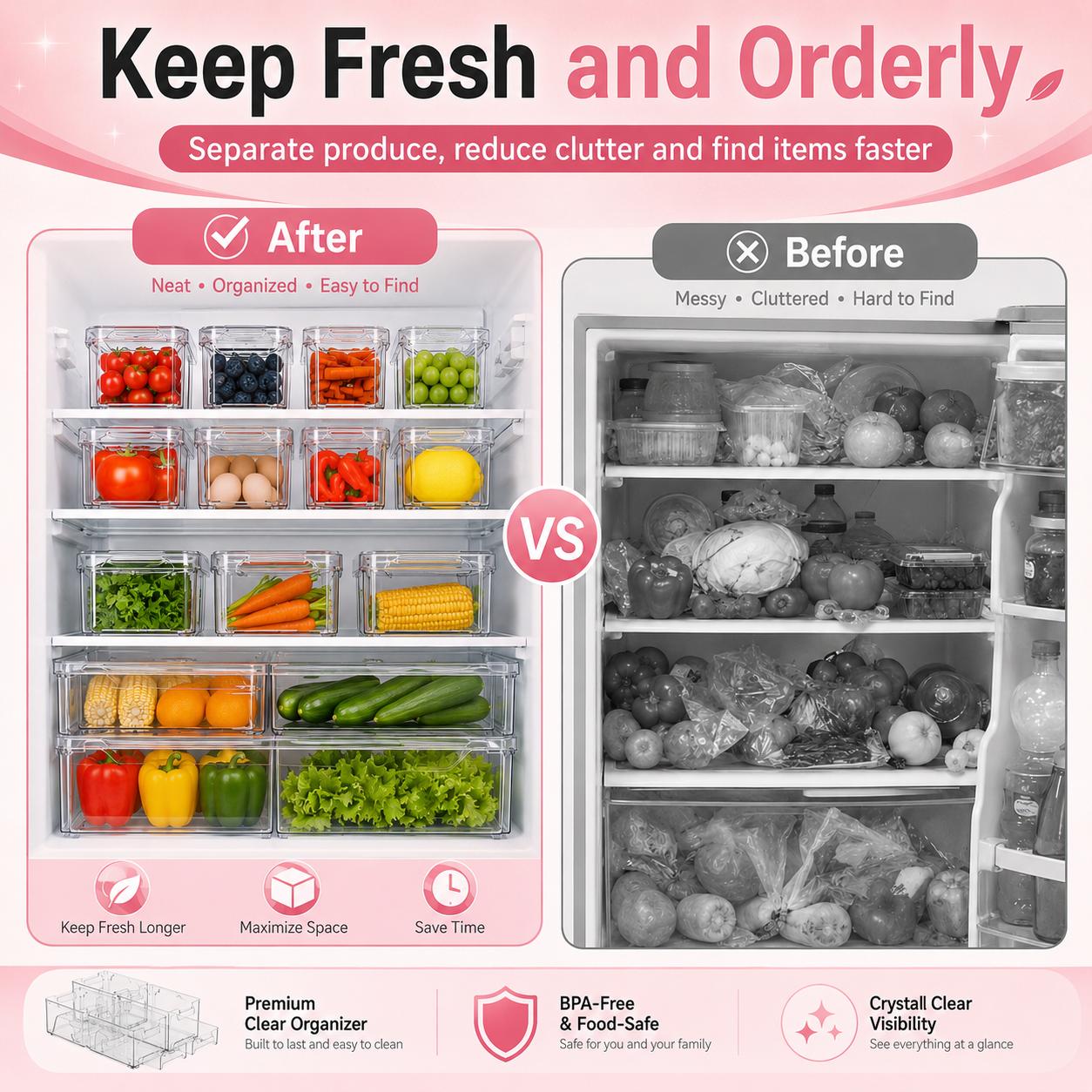 Organizery do lodówki z pokryw – Food Storage Without Pantry recenzja i cena
