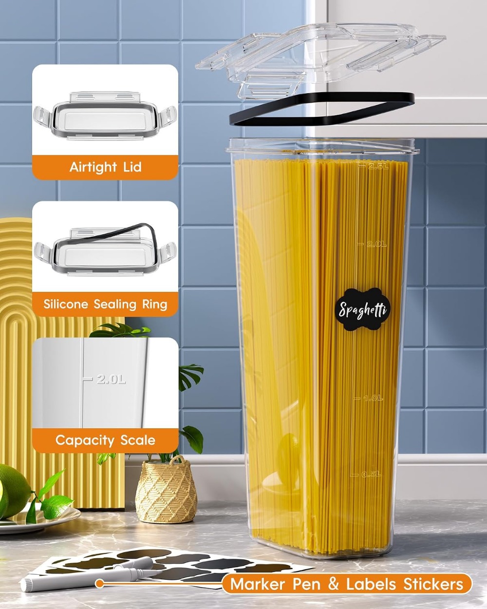 24 szt. Hermetyczne pojemniki  – Food Storage Label recenzja i cena